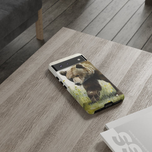 Grizzly Bear in a Field - Impact Resistant Phone Case